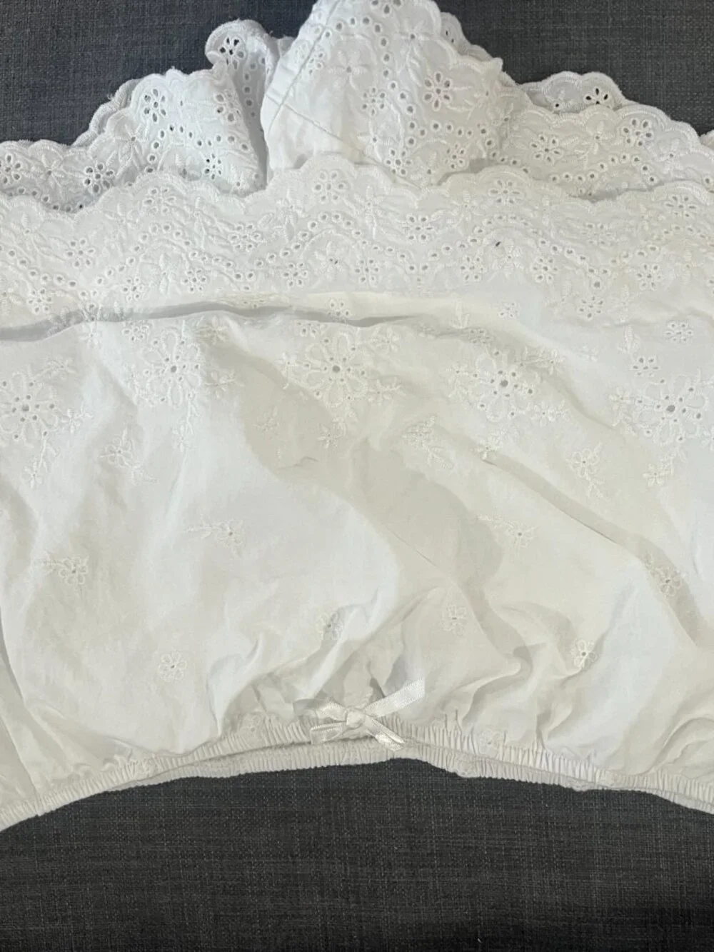 Womens Medium White Eyelet Mini Skort